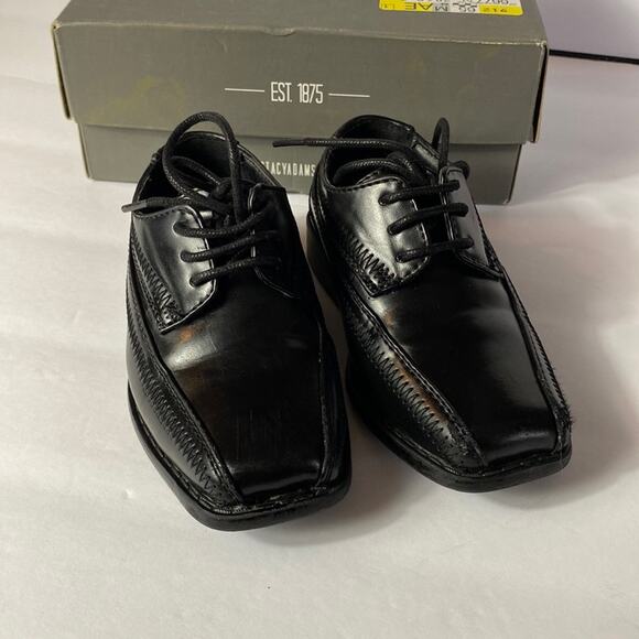 Boys Black Oxford Stacy Adams Shoes Size 7M - Picture 1 of 7